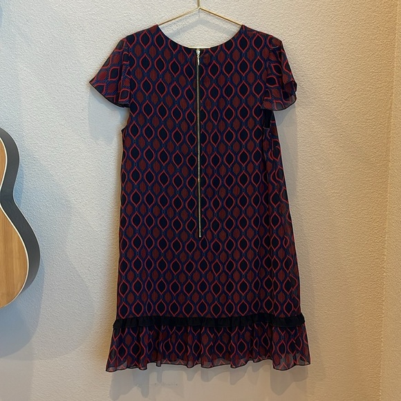 Kensie Geometric Cap Sleeve Shift Dress Size Large - Picture 6 of 7